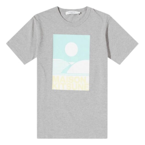 Maison Kitsuné x Anthony Burrill Edition Graphic Tee Grey Melange Cotton Knit XS - Picture 1 of 11